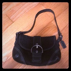 Black Coach Buckle Shoulder Purse.